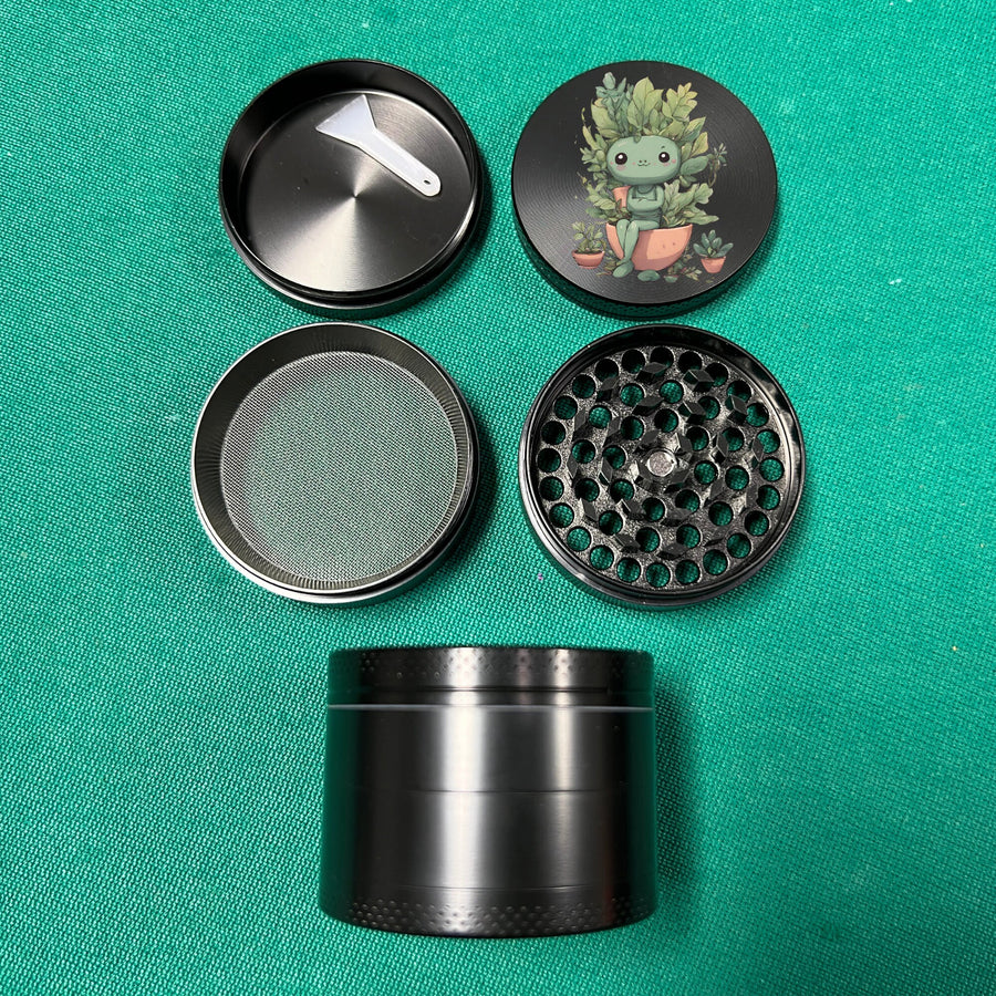 Cool Design Herb Grinder, Plant Flower Grinder, 4 Piece Grinder, Herb Grinder With Catcher, Gift, Smoker Gift, Valentines day