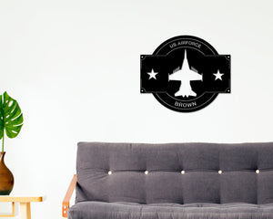 Personalize Airforce Sign, Airforce Graduation gift, Piolot Sign, Jet Aircraft Sign, Metal Sign, Military Branch Sign, Retirement Gift, USAF