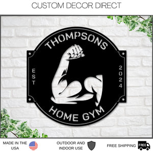 Personalized Gym Sign, Custom Metal Sign, Weight Plate, Home Gym Sign, Workout decor, Gift For Him, Gym Metal Wall Art, Workout Room, Weight