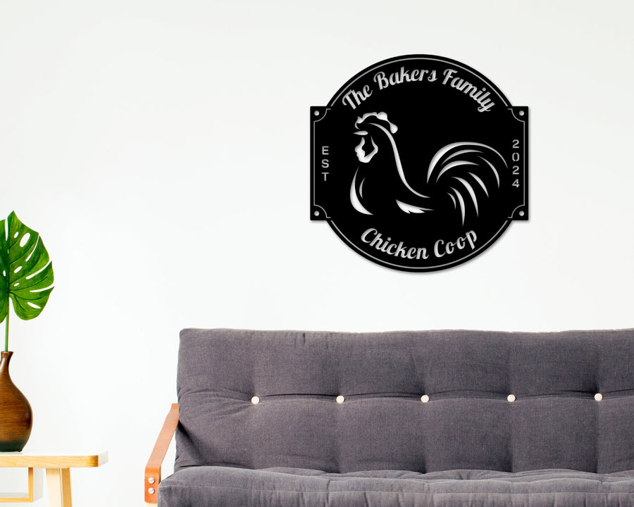 Custom Rooster House Sign, Rooster House Coop Sign, Rooster Decor, Our Little Coop Sign Metal Sign, Chicken Sign, Personalized Coop sign