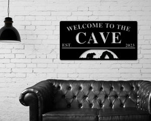 Custom Cave Sign, Man Cave Sign, Bear Cave Sign Metal Sign, Personalized Man Cave Sign, Gift For Dad, Fathers Day sign, Welcome to Man Cave