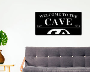 Custom Cave Sign, Man Cave Sign, Bear Cave Sign Metal Sign, Personalized Man Cave Sign, Gift For Dad, Fathers Day sign, Welcome to Man Cave