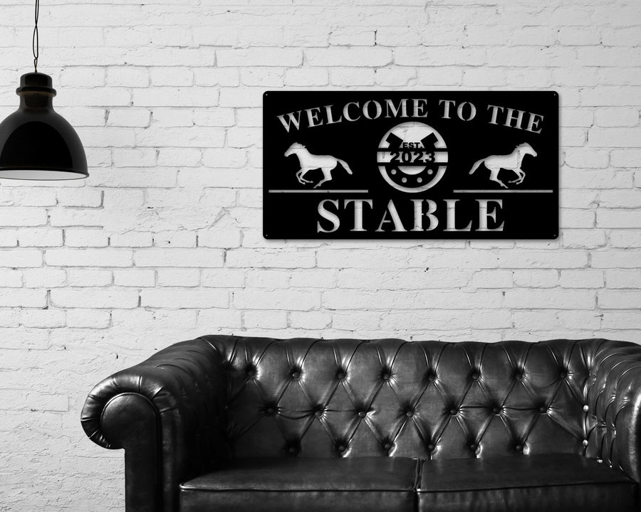 Custom Horse Stable Sign, Farm House Sign, Horse Sign, Metal Sign, Metal Farmhouse decor, Personalized farm Animal sign, Barn Animals, Horse