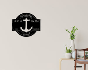 Navy Graduation gift, Personalize Navy Anchor Sign, PIR Sign, Boot camp Graduation, Metal Sign, Military Branch Sign, Pass In Review, USN