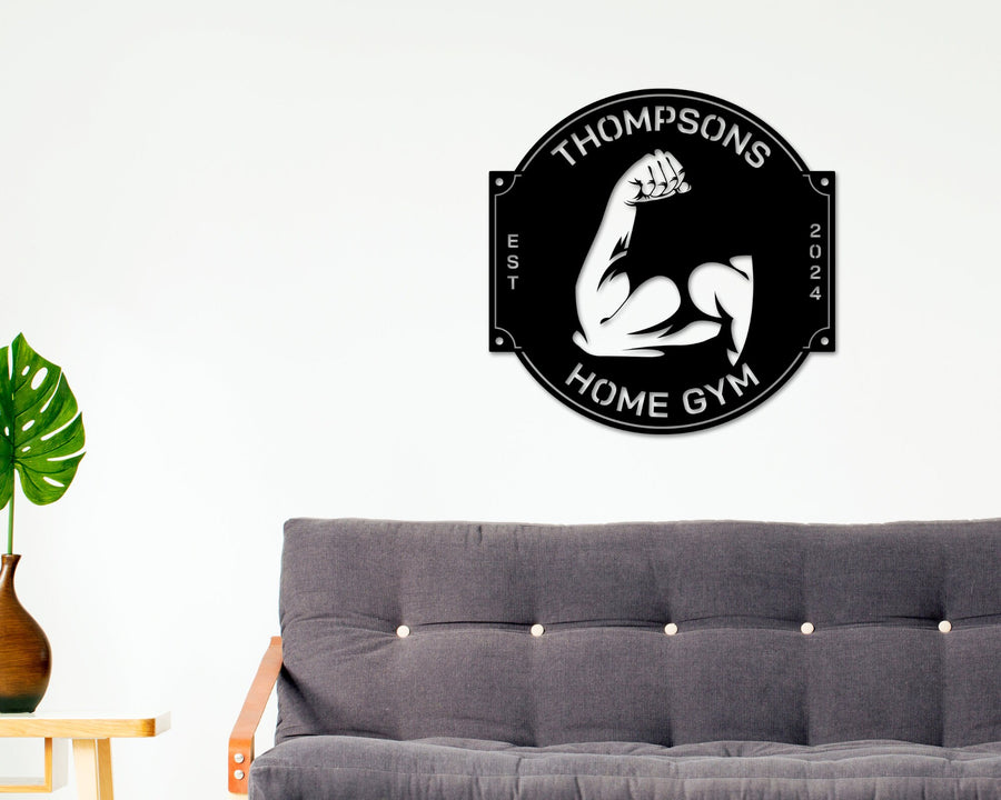 Personalized Gym Sign, Custom Metal Sign, Weight Plate, Home Gym Sign, Workout decor, Gift For Him, Gym Metal Wall Art, Workout Room, Weight