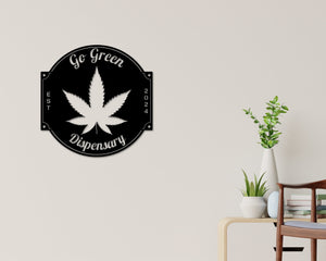 Custom Marijuana Sign, Weed Metal Wall Decor, Marijuana Dispensary Sign, Cannabis Wall Art, Marijuana Leaf Metal Sign, Gift for Stoners