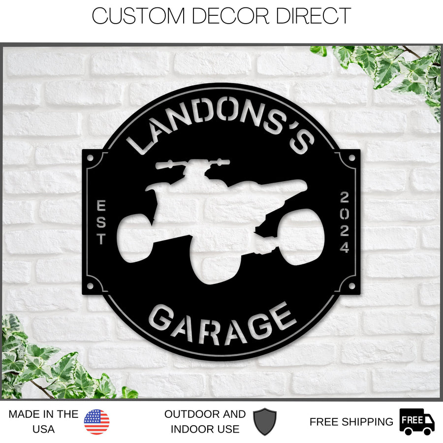 Four Wheeler Sign, Four Wheeler Parking Sign, ATV Sign, ATV Parking Sign, ATV Driver Gift, Garage Decor, Metal, Personalized Garage sign