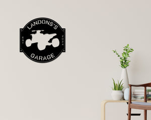 Four Wheeler Sign, Four Wheeler Parking Sign, ATV Sign, ATV Parking Sign, ATV Driver Gift, Garage Decor, Metal, Personalized Garage sign