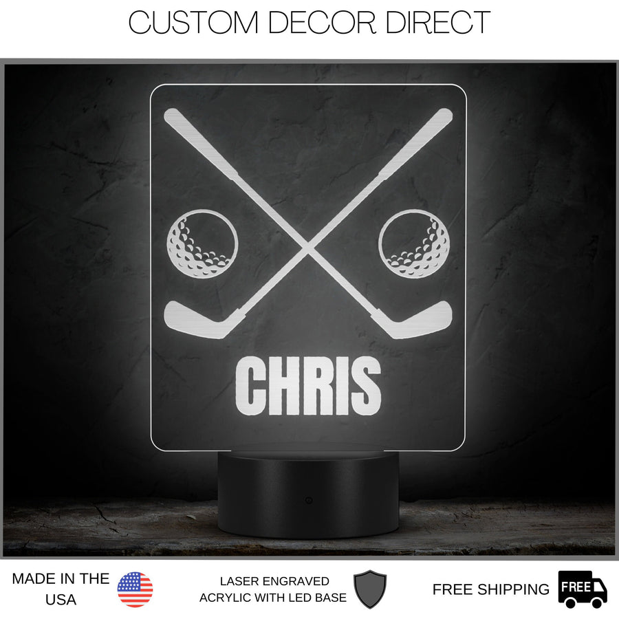 Golf LED Light, Personalized Golf LED Sign, Golf Decor, Golfer, Golf Sign, 19th Hole Sign for him, Desk Sign, Gift for Dad, Bar Night Light