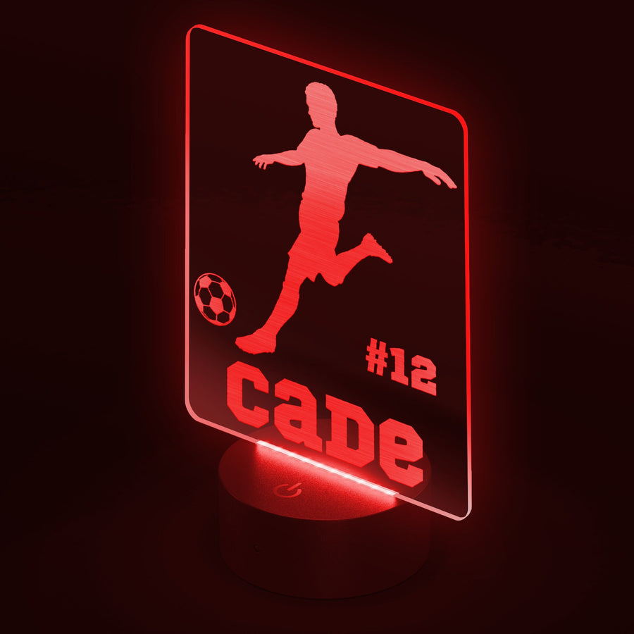 Soccer LED Light, Personalized Soccer Player Night Light, Soccer Decor, Soccer Team, Name Sign, Desk Sign, Lamp, Custom Night Lights Gift