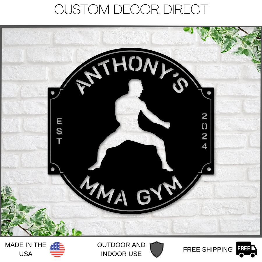 Custom MMA Metal Sign, Personalized Karate Sign, Martial Arts Dojo Decor, Gift for MMA Fighter, Karate Metal Wall Art, Judo, Jiu-Jitsu