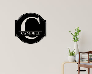 Metal Name Sign, Personalized Family Name Sign, Last Name Sign, Initial, Metal Monogram, Door Hanger, Housewarming Gift, Wedding Monogram