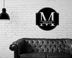 Metal Name Sign, Personalized Family Name Sign, Last Name Sign, Initial, Metal Monogram, Door Hanger, Housewarming Gift, Wedding Monogram