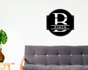 Metal Name Sign, Personalized Family Name Sign, Last Name Sign, Initial, Metal Monogram, Door Hanger, Housewarming Gift, Wedding Monogram