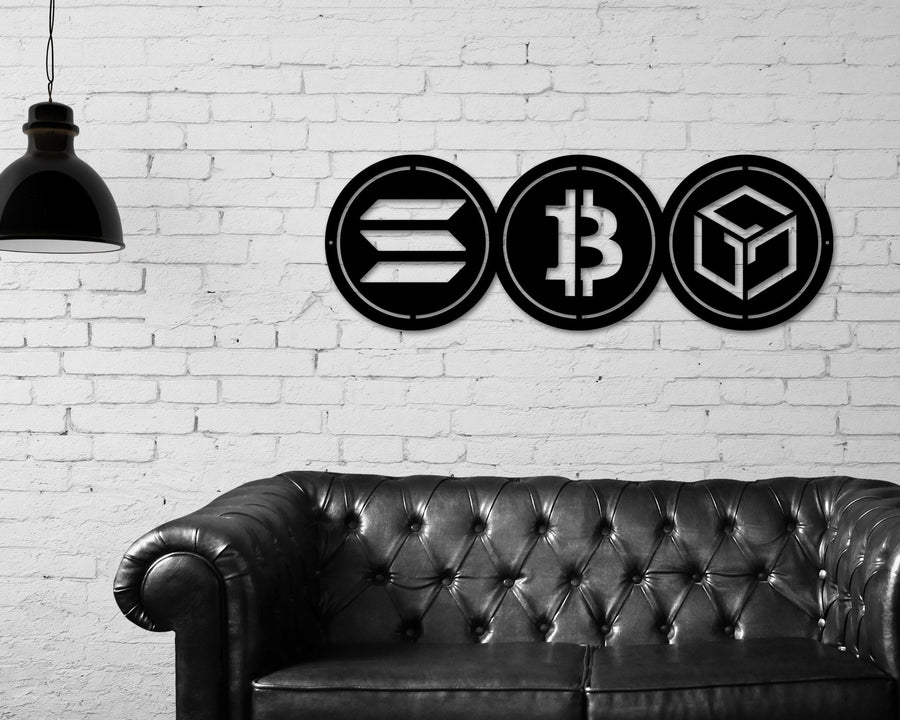 Crypto Coin Sign, Metal Crypto Currency Decor. Crypto Decor, Choose 3 Crypto Coins, Custom Crypto Sign, Cryptocurrency Collectables, BTC ETH