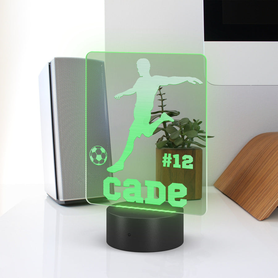 Soccer LED Light, Personalized Soccer Player Night Light, Soccer Decor, Soccer Team, Name Sign, Desk Sign, Lamp, Custom Night Lights Gift