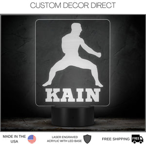 MMA LED Light, Personalized Mma Night Light, Martial Arts Decor, MMA Name light, Name Sign, Desk Sign, Lamp, Custom Night Lights Gift