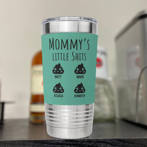 Mom's Little Shits 20oz Silicon Wrapped Tumbler, Mothers Day Gifts, Mommy's Little Shits, Funny Mom Gifts, Personalized Gifts for Mom