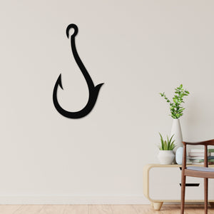 Fishing Hook Wall Decor, Metal fishing hook decor, Fishing Decor, Fisherman Decor, Fish Camp Sign, Fishing Metal Wall Art, Fish Hook