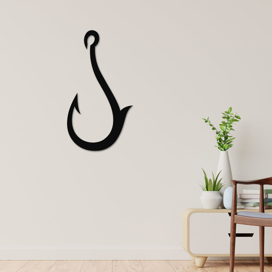 Fishing Hook Wall Decor, Metal fishing hook decor, Fishing Decor, Fisherman Decor, Fish Camp Sign, Fishing Metal Wall Art, Fish Hook