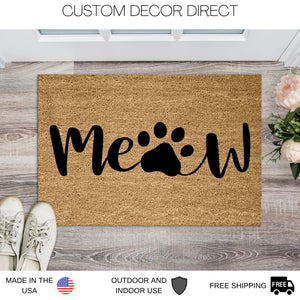 Meow Doormat, Cat Doormat, Meow welcome Mat, Funny Cat Doormat, Funny Doormat, Cat Lover Welcome Mat Cat Gift, Funny Cat Gift Ideas, Kitty