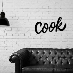 Cook Metal Sign, Metal Cook Sign, Kitchen Decor, Kitchen Wall Art, Cook metal words, Lets Cook Sign, Cooking Sign, Metal Wall Art