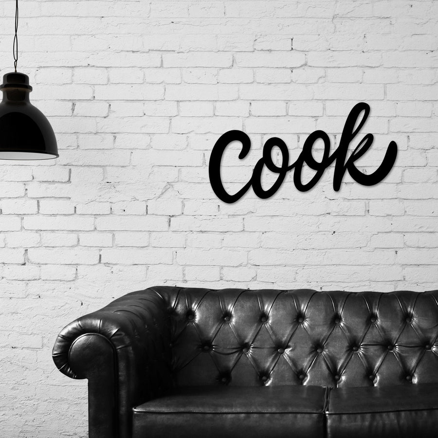 Cook Metal Sign, Metal Cook Sign, Kitchen Decor, Kitchen Wall Art, Cook metal words, Lets Cook Sign, Cooking Sign, Metal Wall Art