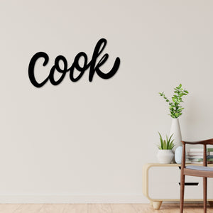 Cook Metal Sign, Metal Cook Sign, Kitchen Decor, Kitchen Wall Art, Cook metal words, Lets Cook Sign, Cooking Sign, Metal Wall Art