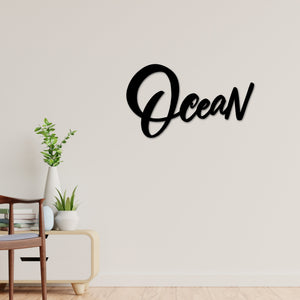 Ocean Metal Sign, Ocean Word Sign, Ocean Street Sign, Home Decor, Beach House Decor, Ocean Gift, Beach House Sign, Ocean Metal Word