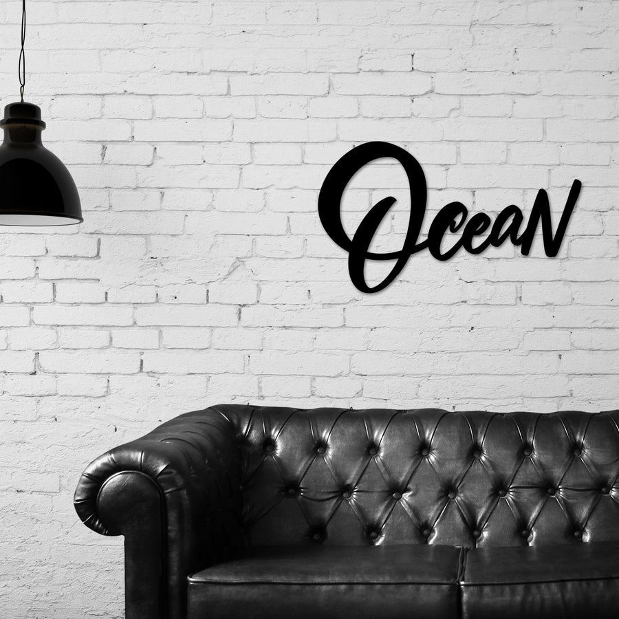 Ocean Metal Sign, Ocean Word Sign, Ocean Street Sign, Home Decor, Beach House Decor, Ocean Gift, Beach House Sign, Ocean Metal Word