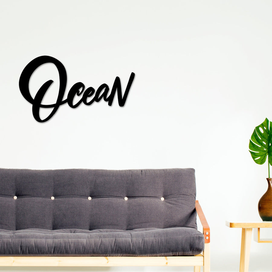 Ocean Metal Sign, Ocean Word Sign, Ocean Street Sign, Home Decor, Beach House Decor, Ocean Gift, Beach House Sign, Ocean Metal Word