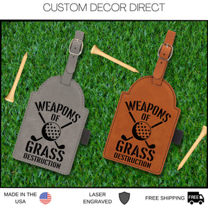 Weapons of Grass Destruction Golf Bag Tag, Funny Golf Gifts, Funny Golf Bag Tag, Gift for him, Golf lover, With Tees, For Dad, Fathers Day