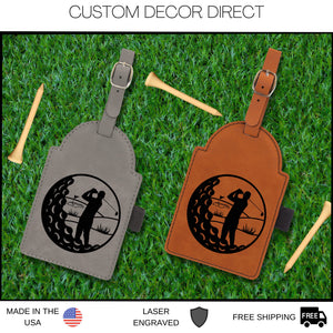 Golf Bag Tag, Golf Gifts, Ball Golfer Golf Bag Tag, Gift for him, Golf lover, With Tees, For Dad, Fathers Day, Grandpa Gift, Logo Tag