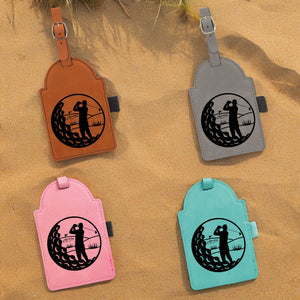 Golf Bag Tag, Golf Gifts, Ball Golfer Golf Bag Tag, Gift for him, Golf lover, With Tees, For Dad, Fathers Day, Grandpa Gift, Logo Tag