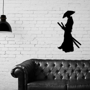 Samurai Metal Wall Art, Samurai Warrior Metal Decor, Metal Wall Art, Samurai Decor, Gift for Boyfriend, Wall Decor Ideas, Samurai Sword Art