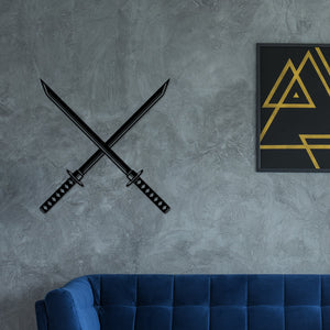 Samurai Sword Wall Art, Sword Metal Decor, Metal Wall Art, Samurai Decor, Gift for Boyfriend, Wall Decor Ideas, Samurai Sword Art, Japanese