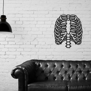 Skeleton Metal Wall Art, Bones Wall Art, Skull Wall Decor, Skeleton Line Art, Wall Decor, Minimalist Housewarming Gift, Above Bed Decor