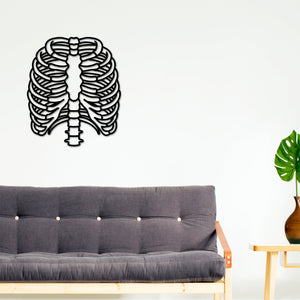 Skeleton Metal Wall Art, Bones Wall Art, Skull Wall Decor, Skeleton Line Art, Wall Decor, Minimalist Housewarming Gift, Above Bed Decor