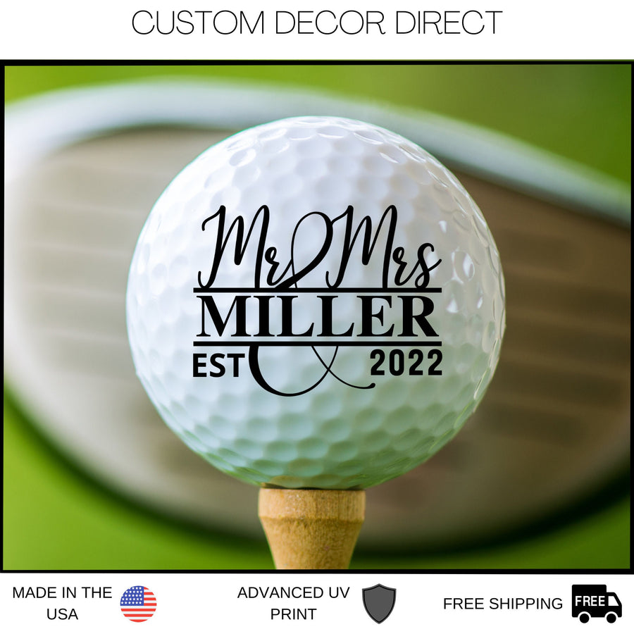 Personalized Wedding Golf Balls, Mr and Mrs Golf balls, Bride and Groom Golf Balls, Anniversary Golf Balls, Wedding Gift, Wedding Favors