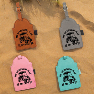 My Retirement plan is on course Golf Bag Tag, Funny Golf Gifts, Funny Golf, Gift for him, Retirement Gift, For Dad Grandpa, Fathers Day