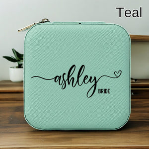 Personalized Bridesmaid Bridesmaid Gift, Weddings Favors, bridesmaid gifts, Travel Jewelry Case, Name Jewelry Box, Bride Bridesmaids Favor