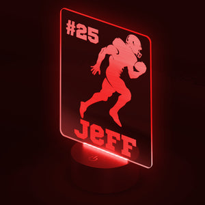 Football LED Light, Personalized Football Night Light, Football Team Decor, Sports, Name Sign, Desk Sign, Lamp, Custom Night Lights Gift