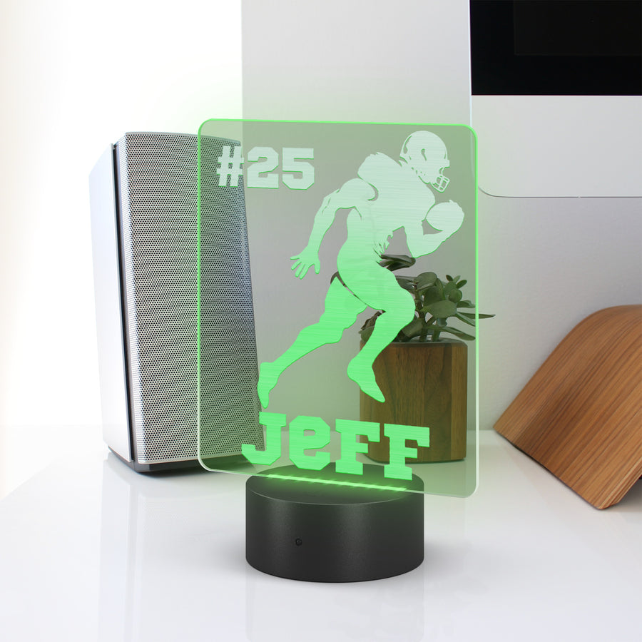 Football LED Light, Personalized Football Night Light, Football Team Decor, Sports, Name Sign, Desk Sign, Lamp, Custom Night Lights Gift