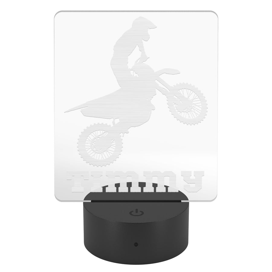 Motocross LED Light, Personalized Motorcycle Night Light, Motorcycle Rider Decor, Motocross Sport, Name Sign, Lamp, Custom Night Light Gift