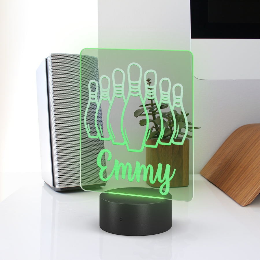 Bowling LED Light, Personalized Bowling Team Night Light, Bowling Decor, Bowling Team, Name Sign, Desk Sign, Lamp, Custom Night Lights Gift