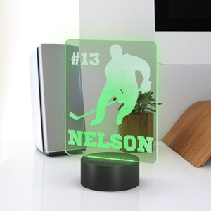 Hockey LED Light, Personalized Hockey Player Night Light, Hockey Decor, Hockey Team, Name Sign, Desk Sign, Lamp, Custom Night Lights Kids