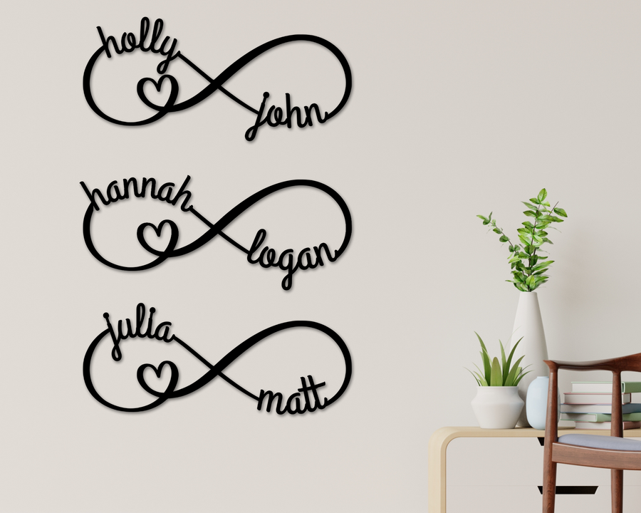 Infinity Heart Sign With Names