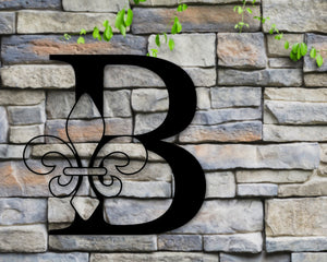 Fleur De Lis, Last Name Monogram, Monogram Door Hanger, Wedding Monogram, Initial Sign, Fleur De Lis Wall Art, Metal Monogram, Door Hanger