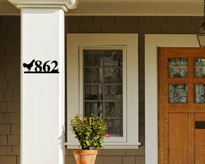 Chicken Sign, Chicken Address Sign, Bird House Numbers, Branch Address Sign, Sign, Metal Address Sign, Metal Address numbers, Address Sign