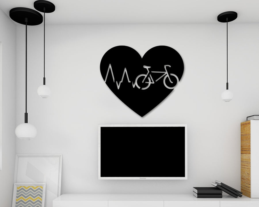 Bicycle Heart Beat, Bike Art, Biking Sign,  Road Bike, Metal Bicycle Wall Art, Fixed Gear Bike Art, Bike Wall Art, Bike Sign, Biking Gift